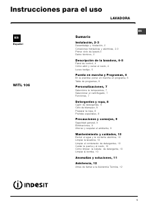 Manual de uso Indesit WITL 106 EU Lavadora
