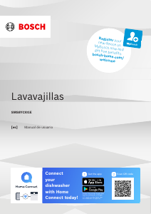 Manual de uso Bosch SMS8YCI01EB Lavavajillas