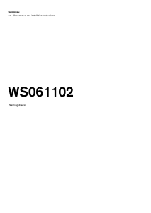 Manual Gaggenau WS061102 Warming Drawer