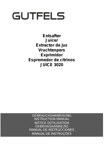 Manual Gutfels JUICE 3020 Espremedor de citrinos