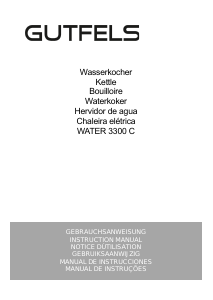 Manual de uso Gutfels WATER 3300 C Hervidor
