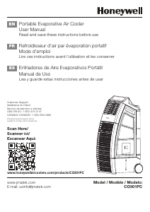 Manual de uso Honeywell CO301PC Aire acondicionado