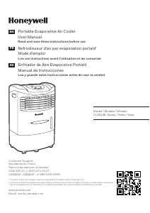 Manual de uso Honeywell CL201AEWW Aire acondicionado