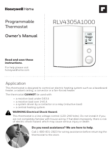 Manual Honeywell RLV4305A1000/E1 Thermostat