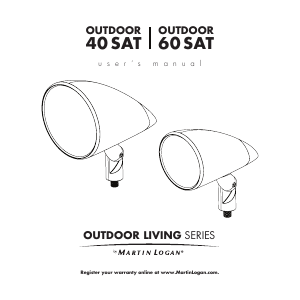 Mode d’emploi MartinLogan Outdoor Sat 40 Haut-parleur