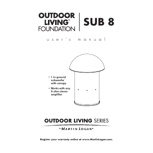 Mode d’emploi MartinLogan Outdoor Living Foundation Sub 8 Caisson de basses
