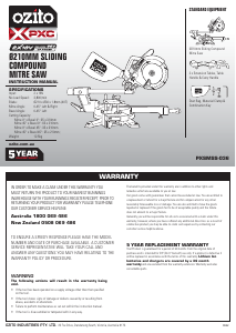 Manual Ozito PXSMSS-036 Mitre Saw