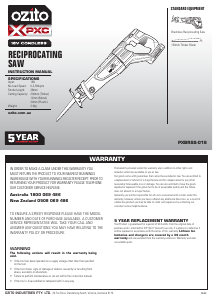 Handleiding Ozito PXBRSS-018 Reciprozaag