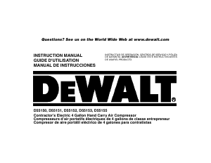 Manual de uso DeWalt D55153 Compresor