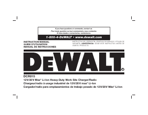 Manual DeWalt DCR015 Radio