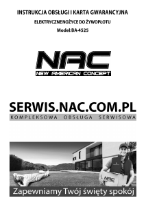 Instrukcja NAC BA-4525 Nożyce do żywopłotu