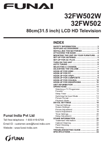 Bruksanvisning Funai 32FW502 LCD TV