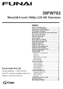 Bruksanvisning Funai 39FW702 LCD TV