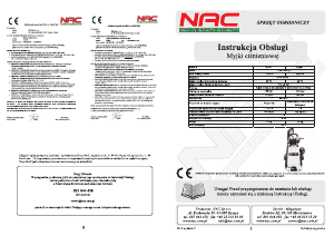 Instrukcja NAC 4112T Myjka ciśnieniowa