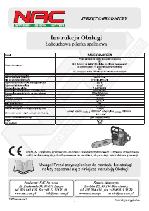 Instrukcja NAC CST45-40-TCCW Piła łańcuchowa