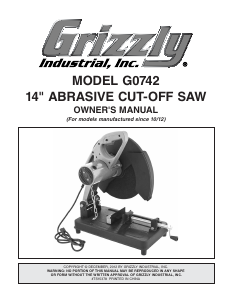 Handleiding Grizzly G0742 Metaalafkortzaag