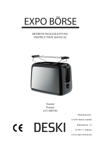 Handleiding Deski 613-400746 Broodrooster