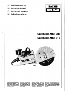 Mode d’emploi Sachs Dolmar 309 Scie circulaire