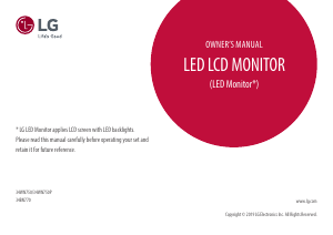 Handleiding LG 34WN750P-B LED monitor