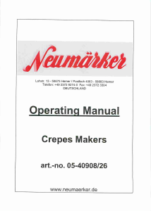 Handleiding Neumärker 05-40908/26 Crepemaker