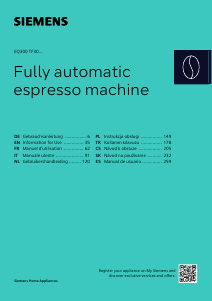 Handleiding Siemens TF305E04 Espresso-apparaat