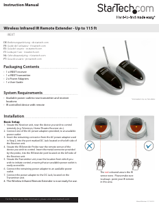 Mode d’emploi StarTech IREXT Extenseur IR