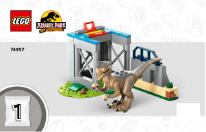 Használati útmutató Lego set 76957 Jurassic World Velociraptor szökés