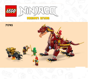 Manuál Lego set 71793 Ninjago Heatwave a jeho transformační lávový drak