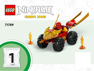 Rokasgrāmata Lego set 71789 Ninjago Kai un Ras: auto un motocikla kauja