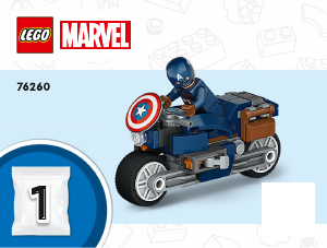 Manual Lego set 76260 Super Heroes Motocicletele lui Black Widow și Captain America