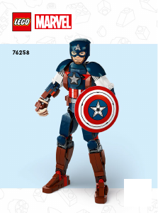 Kullanım kılavuzu Lego set 76258 Super Heroes Kaptan Amerika Yapım Figürü