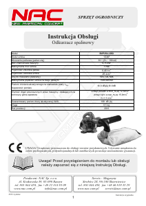 Instrukcja NAC BVP254-1-BO Dmuchawa do liści