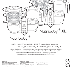 Mode d’emploi Babymoov A001117 Nutribaby Robot de cuisine