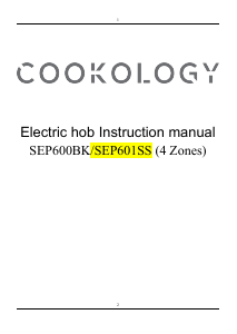 Manual Cookology SEP601WH Hob