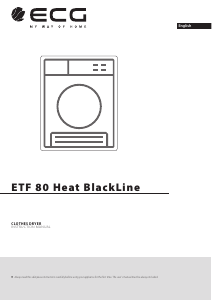 Handleiding ECG ETF 80 Heat BlackLine Wasdroger