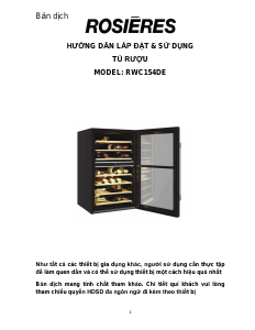 Hướng dẫn sử dụng Rosières RWC 154 DE Tủ rượu vang