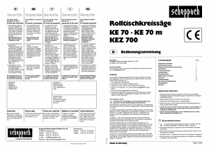 Bedienungsanleitung Scheppach KEZ 700 Tischsäge