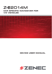 Bruksanvisning Zenec Z-E2014M (for Volkswagen and Seat) Bilnavigator
