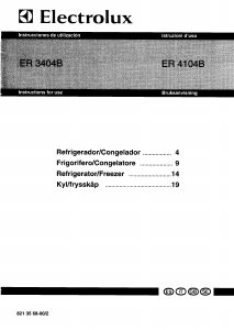 Manuale Electrolux ER3404B Frigorifero