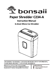 Handleiding Bonsaii C234-A Papiervernietiger