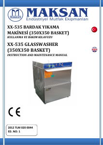 Kullanım kılavuzu Maksan GW-535 Bardak yıkama makinesi
