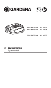 Bruksanvisning Gardena PBA 18V/45 P4A Batteriladdare