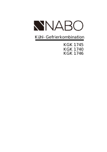 Bedienungsanleitung NABO KGK 1740 Kühl-gefrierkombination