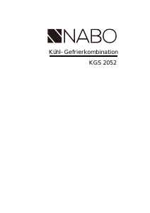 Bedienungsanleitung NABO KGS 2052 Kühl-gefrierkombination