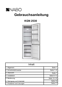 Bedienungsanleitung NABO KGN 2530 Kühl-gefrierkombination