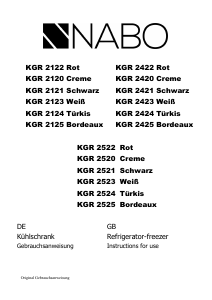 Bedienungsanleitung NABO KGR 2522 Kühl-gefrierkombination