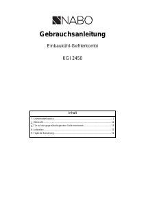 Bedienungsanleitung NABO KGI 2450 Kühl-gefrierkombination