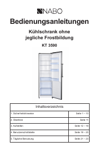 Bedienungsanleitung NABO KT 3590 Kühlschrank