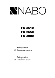 Bedienungsanleitung NABO FK 3080 Kühlschrank