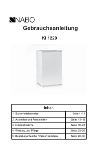 Bedienungsanleitung NABO KI 1220 Kühlschrank